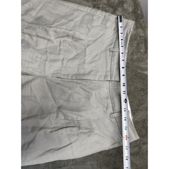 Aritzia The Effortless Linen High-waisted wide-leg linen pants Grey sz 12 - Picture 10 of 14